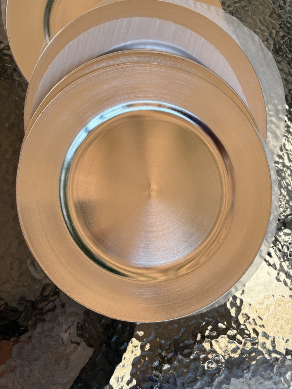 12 pc Silver-Colored Charger Plates 13" - Picture 2 of 8